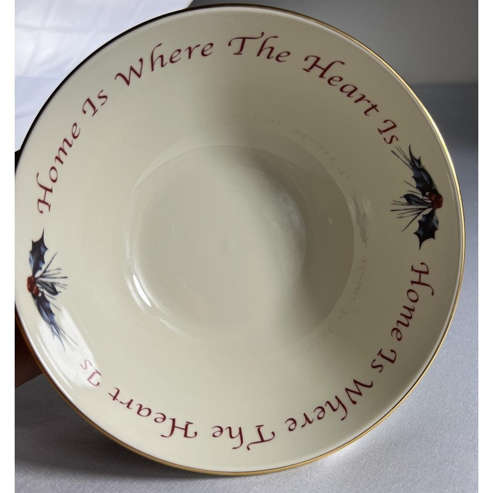 Lenox Winter Greetings Sentiment Bowl Red Cardinal Christmas Holiday